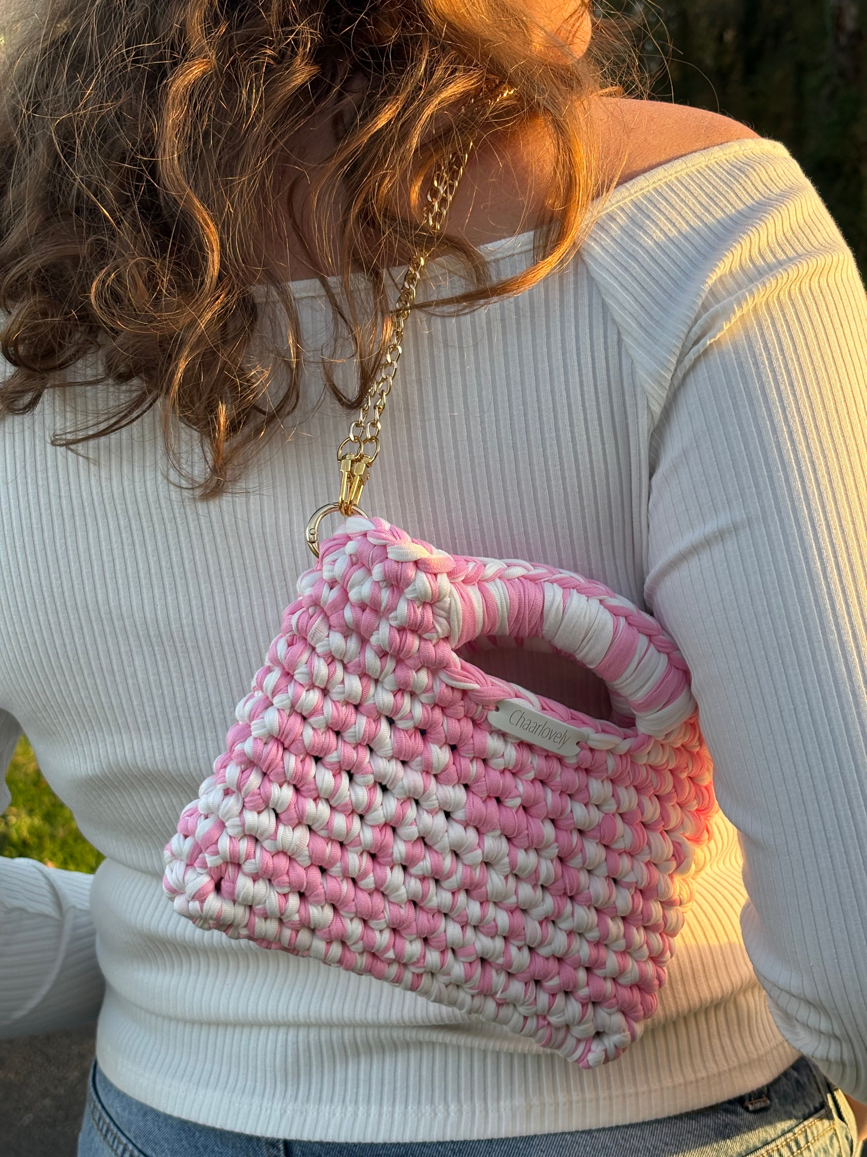 Sac Chalyna rose et blanc